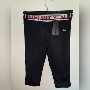 NFINITY Black and Gray Capri Leggings Athletic Stretch